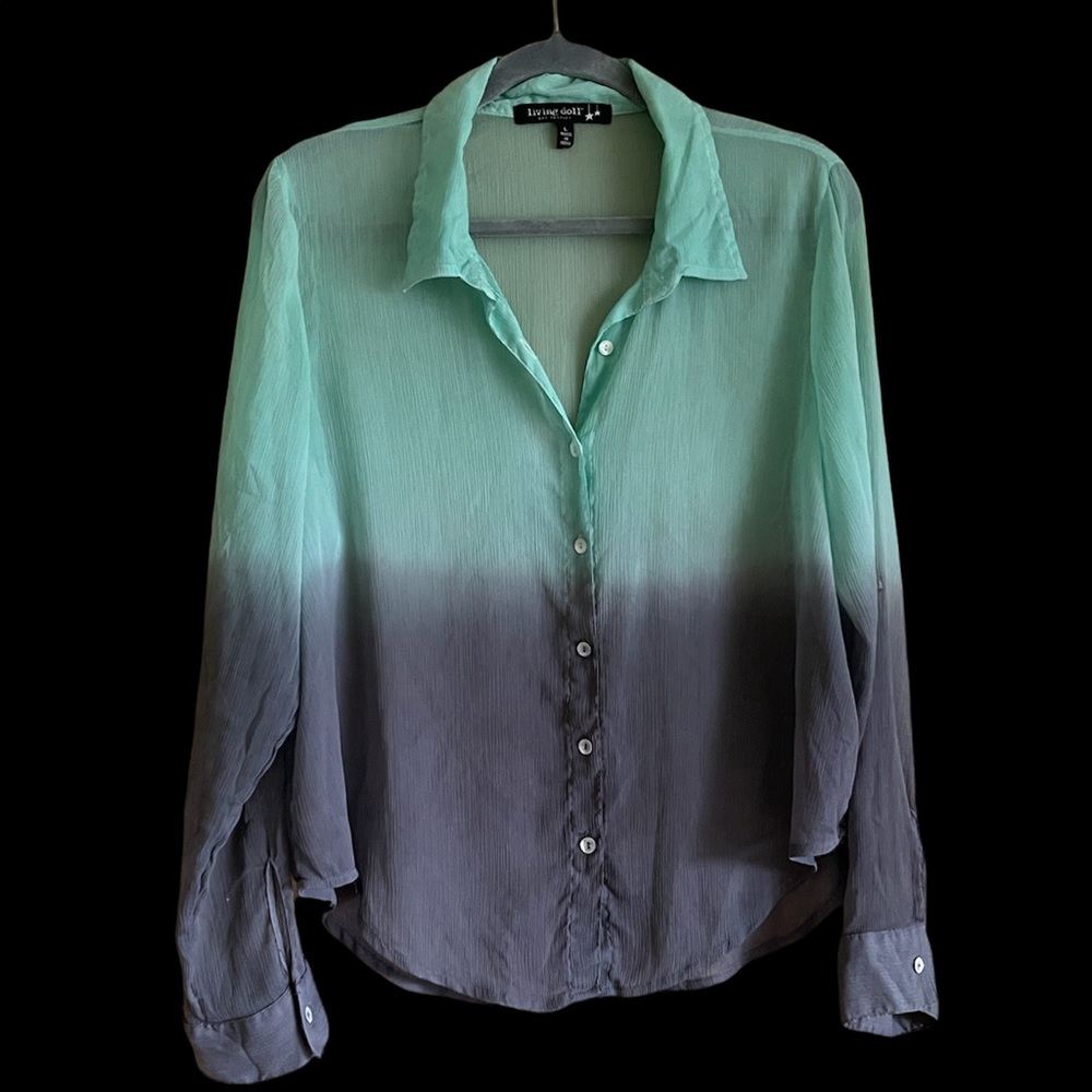 Living Doll umbre sheer blouse